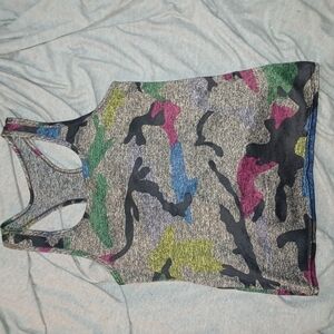 Source Unknown Multicolor Camouflage Tank Top